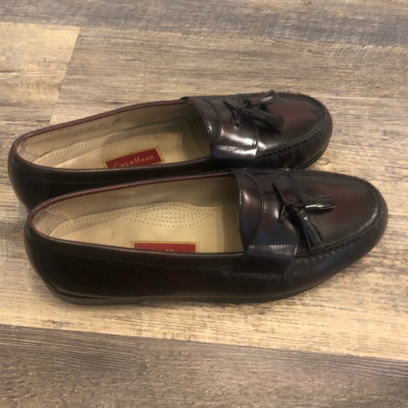 Cole Haan leather pinch tassel loafer burgundy pad insole leather sole 13 C EUC - Picture 6 of 12
